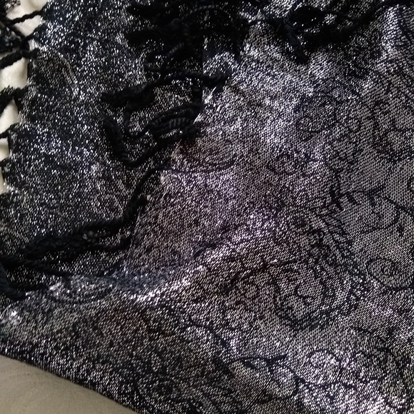 New 🎀 WHBM paisley dark grey metallic lurex ombre jacquard - Picture 5 of 7